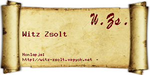 Witz Zsolt névjegykártya